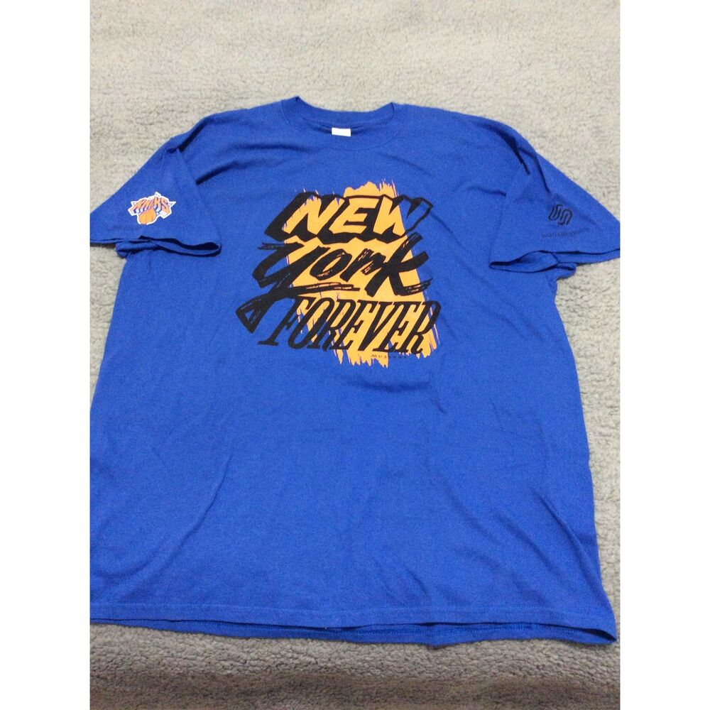 N Y Knicks T- Shirt " New York Forever" Blue XL